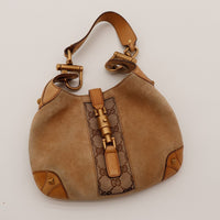 Hobo Indy Gucci vue du dessus anse cuir cognac quincaillerie dorée — AMANA Vintage