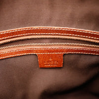 Intérieur Gucci Hobo Bambou doublure textile marron propre étiquette Gucci — AMANA Vintage