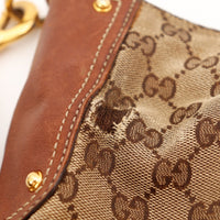 Détail effilochage toile angle supérieur Tote Bag Bambou Gucci — AMANA Vintage