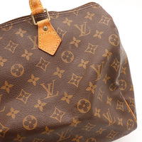 Detail tirette cuir vachette Louis Vuitton Speedy 40 occasion — AMANA Vintage