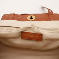 Intérieur sac Yves Saint Laurent Muse doublure toile beige étiquette — AMANA Vintage