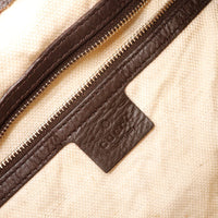 Intérieur Hobo Gucci doublure beige poche zippée cuir marron — AMANA Vintage