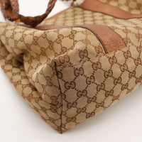 Détail coin inférieur Tote Bag Bambou Gucci légers frottements — AMANA Vintage