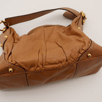 Détail cuir grainé souple Gucci Indy Hobo camel — AMANA Vintage