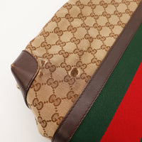Détail coin et canvas sac Gucci Hobo Web occasion — AMANA Vintage