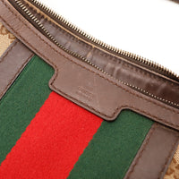 Détail languette logo Gucci et fermeture éclair sac Hobo Web occasion — AMANA Vintage