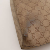 Détail coin inférieur Hobo Bambou Gucci daim marqué usure — AMANA Vintage