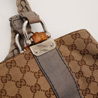 Détail plaquette Gucci et bambou sac Tote occasion authentique — AMANA Vintage