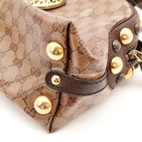 Détail coin et fermeture cuir Gucci Babouska occasion authentique — AMANA Vintage