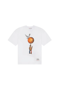 3.PARADIS, Mitchell & Ness and The NBA : Graphic Ball T-Shirt