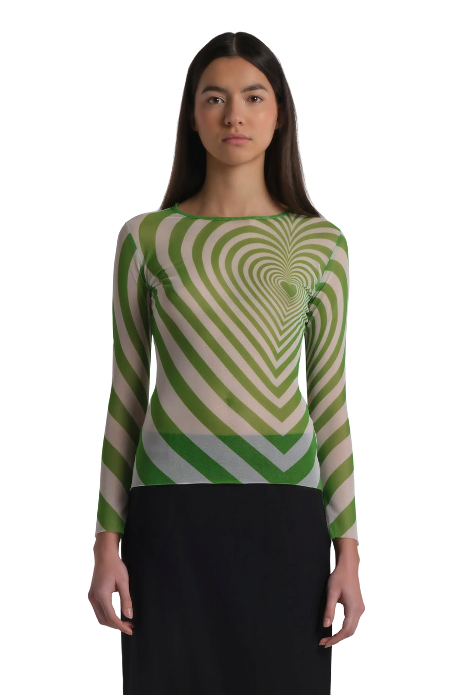 Infinite Heart Mesh Top