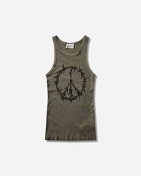 Aries Barbed Peace Lightweight Vest Olive T-Shirts Top AR4090105 OLIVE