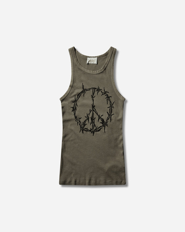 Aries Barbed Peace Lightweight Vest Olive T-Shirts Top AR4090105 OLIVE