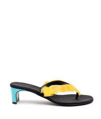 BEUYS FEATHER SATIN IN CYAN, BLACK AND YELLOW