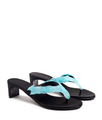 BEUYS FEATHER SATIN IN CYAN AND BLACK