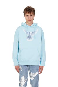 FLYING DOVES SKY BLUE HOODED SWEATER
