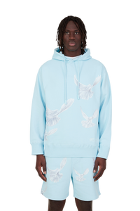 SINGING DOVES SKY BLUE HOODED SWEATER