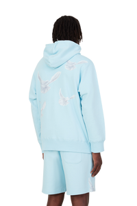 SINGING DOVES SKY BLUE HOODED SWEATER