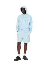 SINGING DOVES SKY BLUE HOODED SWEATER