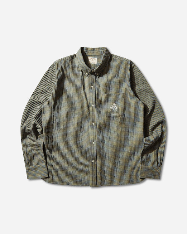 Brain Dead Bbc Check Oxford Button Up Shirt Green Shirts Longsleeve Shirt F25T24O04604 Green