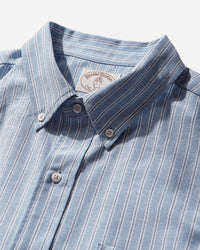 Brain Dead Bbc Organic Panel Oxford Button Up Lt Blue Shirts Longsleeve Shirt F25T24O04603 Blue