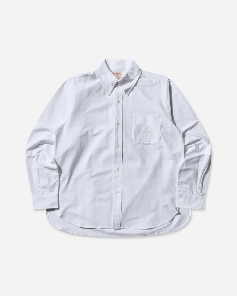 Brain Dead Brooks Brothers Selvedge Oxford Button Up White Shirts Longsleeve Shirt BDB24T240041 WHT