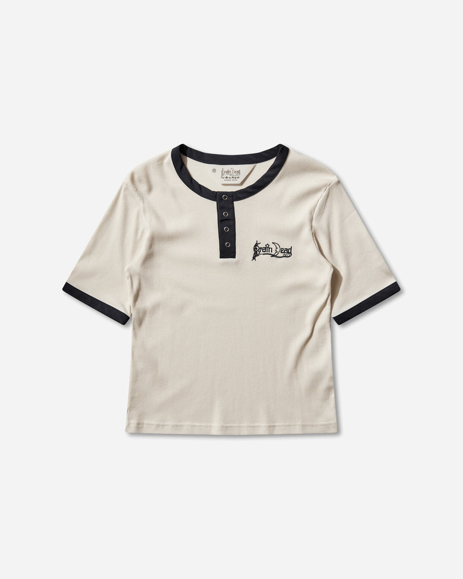 Brain Dead Ribbed Henley Natural Shirts Longsleeve Shirt P26T19004837 Beige