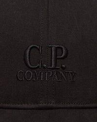 C.P. Company Gabardine Logo Cap Black Hats Caps RCCMAC750A-006288A 999