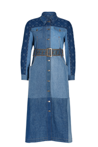 Regenerated Denim Moonogram Tailored Coat