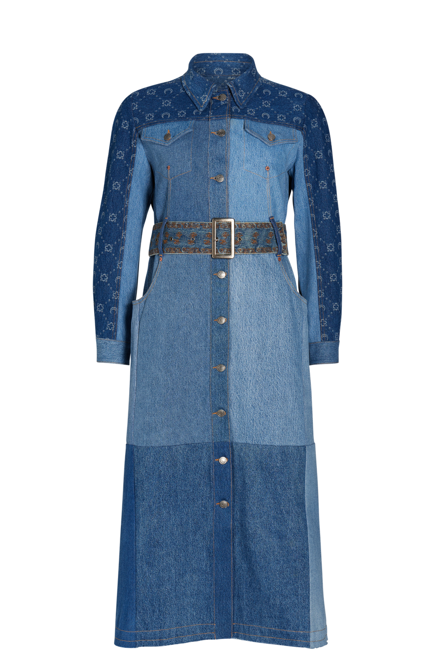 Regenerated Denim Moonogram Tailored Coat