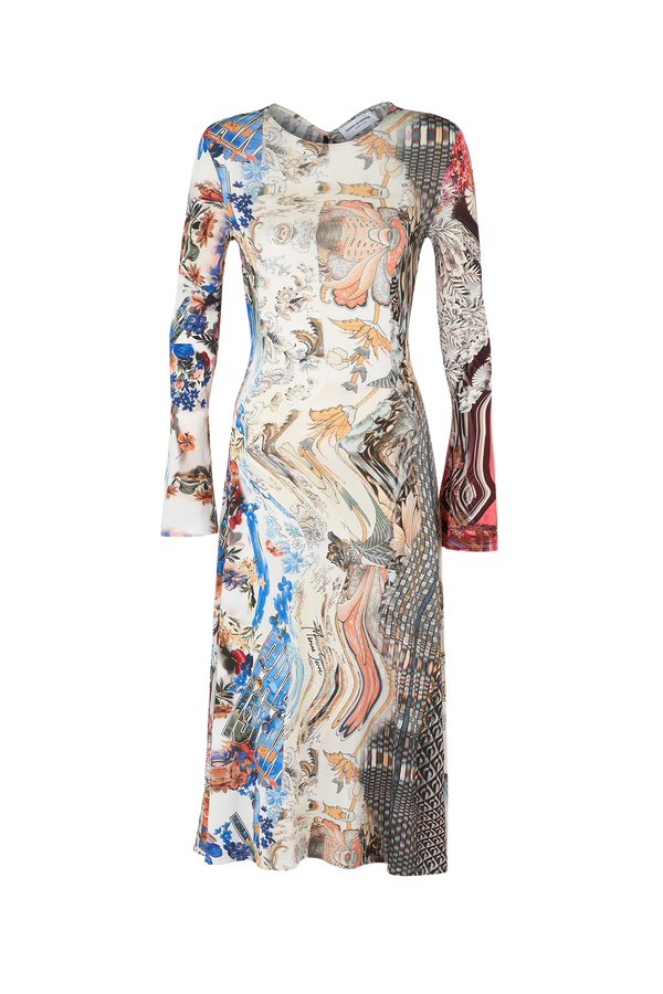 Back-Drawstring Fluid Dress
