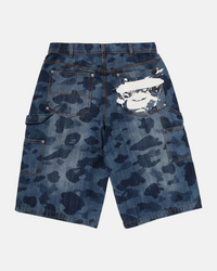 SHORT JEAN DOUBLE KNEE RELAXED BLEU