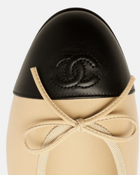 Ballerines Agneau Beige & noir