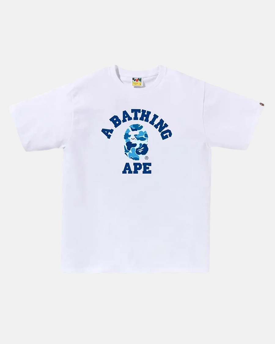 TEE-SHIRT MC COLLEGE BLANC/BLEU