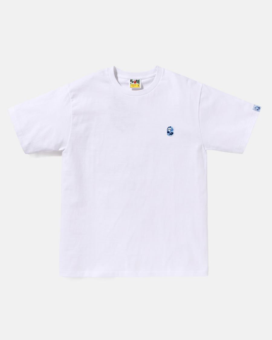 TEE-SHIRT MC ONE POINT:BLANC/BLEU
