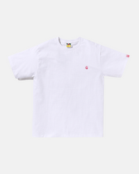 TEE-SHIRT MC ONE POINT BLANC/ROSE