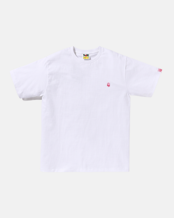 TEE-SHIRT MC ONE POINT BLANC/ROSE