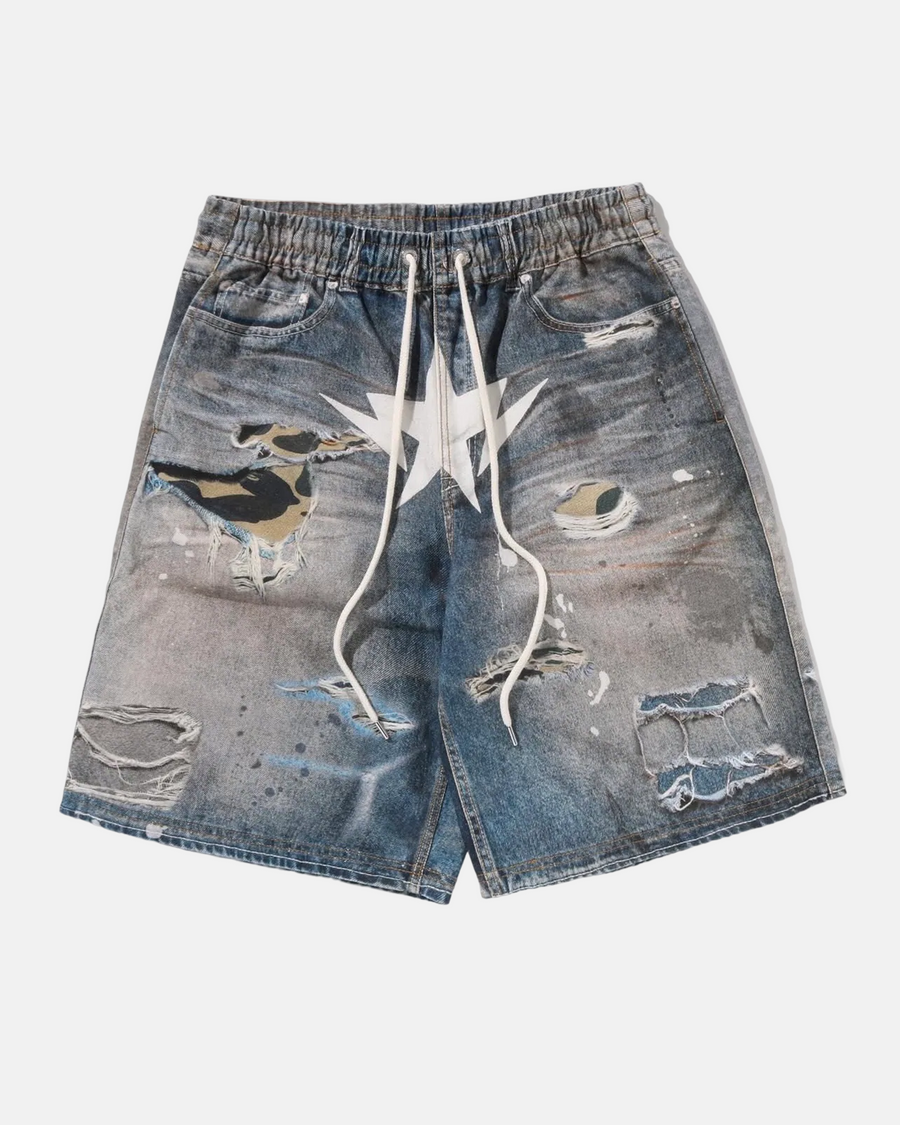 SHORT EN JEAN RELAXED FIT BLEU JEAN CLAIR