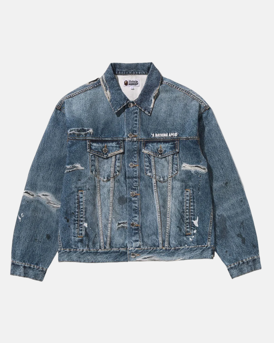 VESTE EN JEAN FAKE PRINT:BLEU JEAN CLAIR