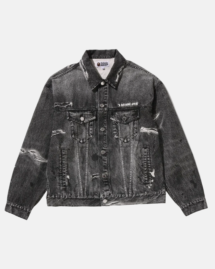 VESTE EN JEAN FAKE PRINT NOIR