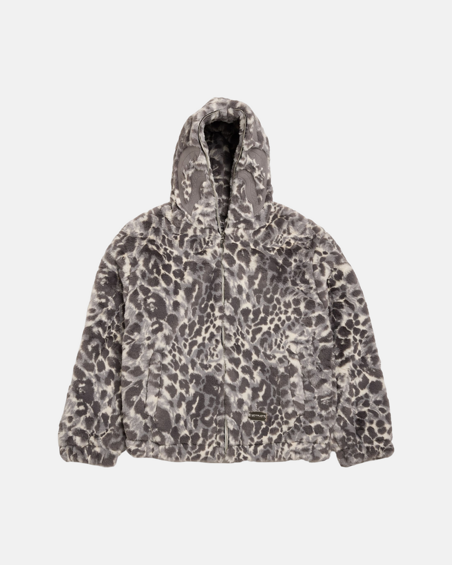 GILET FAKE FUR SHARK FULL ZIP GRIS
