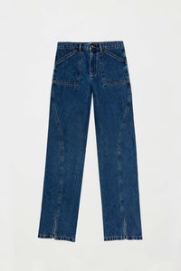 High hip straight jeans blue stonewash