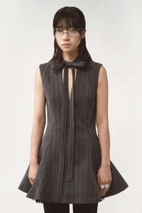 Debbie tulle dress pinstripe grey