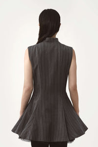 Debbie tulle dress pinstripe grey