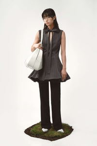 Debbie tulle dress pinstripe grey