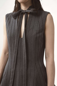 Debbie tulle dress pinstripe grey
