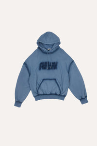 Tim OS shoulderless hoodie cut AV-logo blue