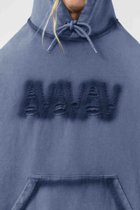 Tim OS shoulderless hoodie cut AV-logo blue