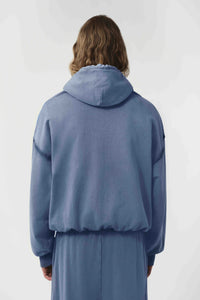 Tim OS shoulderless hoodie cut AV-logo blue