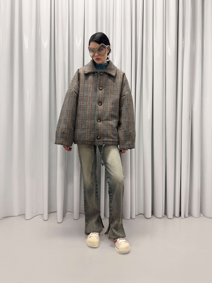 Barbara jacket checked brown
